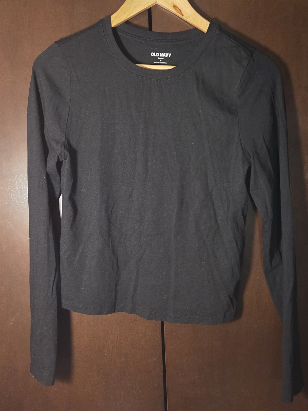Old Navy Crop Long-Sleeve Crewneck Tee Women Size Medium